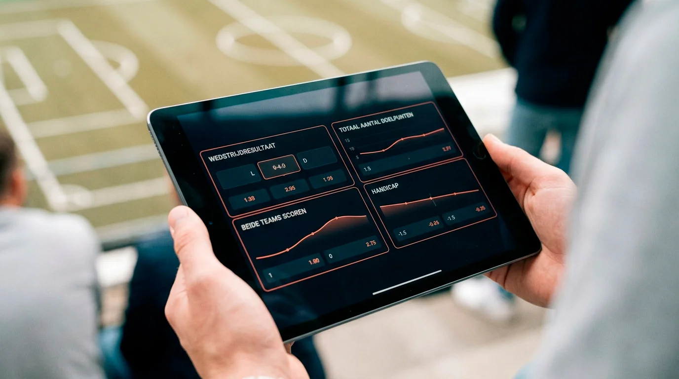 Overzicht van verschillende voetbalweddenschappen met odds op een digitaal scherm